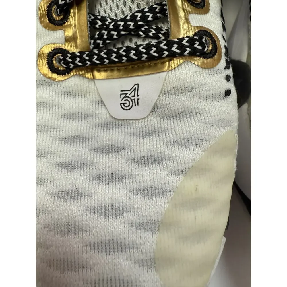 Nike Giannis Immortality White Gold Black Basketball Shoes 54 Logo Size 7.5